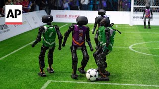 China hosts its first fully autonomous AI robot soccer match