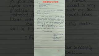 Bank Statement/How to write Application for Bank Statement/Bank Statement Application in English