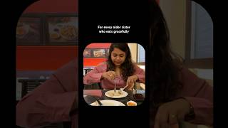 One's got etiquette, the other's got hunger! | #sisters #relateable #funny #sisterhood #siblings