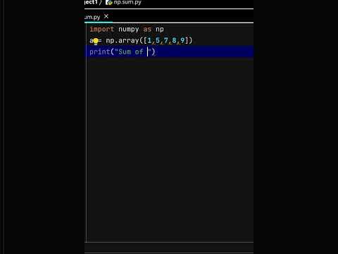 sum function of numpy in python