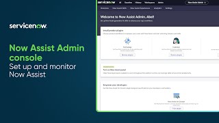 Now Assist Admin console | Set up and monitor Now Assist