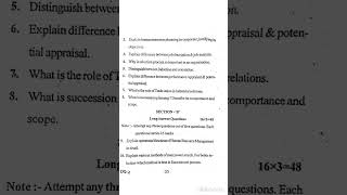 Human Resource Management past year paper  #mba  #barkatullah_university #exam #mba1styear #hrm