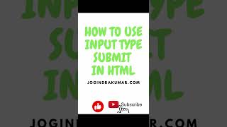 HOW TO USE INPUT TYPE SUBMIT IN HTML FORM #html #input #shorts