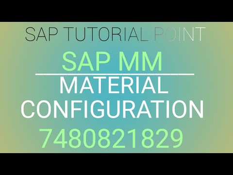 MATERIAL CONFIGURATION @Saptutorialofficial