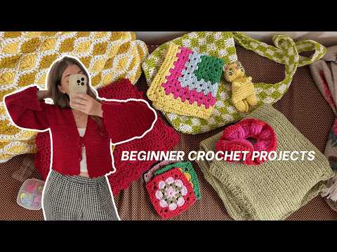 everything I've crocheted as a beginner | how I learned to crochet 🧶