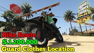 UNDETECTED Cayo perico Bike route! Guard clothes! | #cayopericoheist #bearerbonds