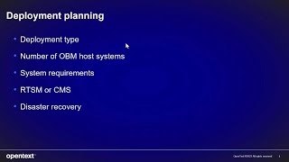 OBM: Deployment Strategy and Planning [OBM Installation Part 2 of 3]