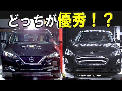 2018 Nissan Leaf vs 2018 Ford Focus - Euro NCAP test