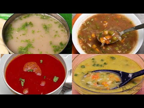 4 Easy Soup Recipes/ Veg Soup/ Soup Recipes