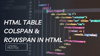 html table colspan & rowspan in html