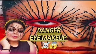Try this most viral danger eye makeup hack 😱☠️ ??