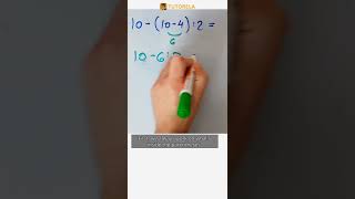 Order of Operations Simplified: Solve 10-(10-4):2 #Math #TheOrderOfOperations