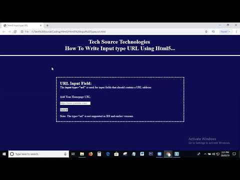Input Type Url In Html5 | Html5 Input Types | How To Write Input type URL Using Html5