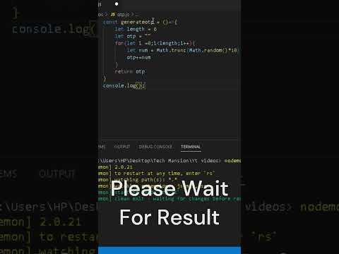 Generate OTP with #javascript  #shorts