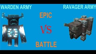 EPIC MOB BATTLE! WARDEN ARMY VS RAVAGER ARMY| MINECRAFT PE| Tech(DK) Gamerz.