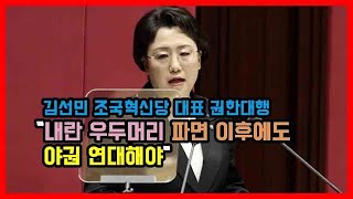 김선민 조국혁신당 대표 권한대행 “내란 우두머리 파면 이후에도 연대해야"