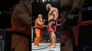 Old kungfu master vs Giant mma man.  Who wins? AI desides #shaolin #superpunch #mmafighter