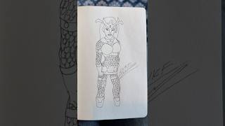 Big Barda in Technical Pen #pendrawing #art #drawing #bigbarda