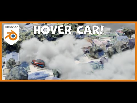 Hover Car Flying Through the Sky Animation in Blender 3.4
