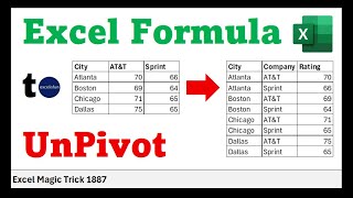 Excel Formula To UnPivot: Convert Cross-Tab Table to Proper Table. Build Re-usable LAMBDA. EMT 1887