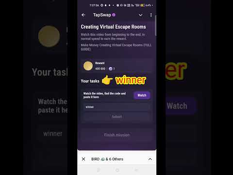 Creating Virtual Escape Rooms tapswap code. #tapswapdailycode #viralshorts