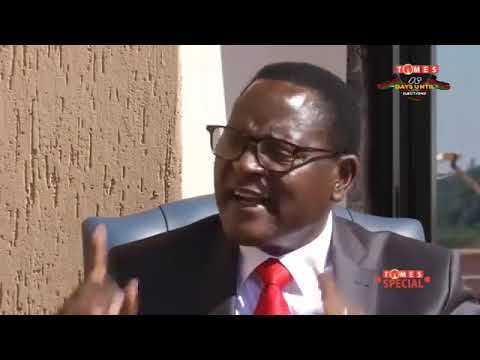 Dr Lazurus Chakewera speaking to Brian Banda at Times Television on 19 May 2019