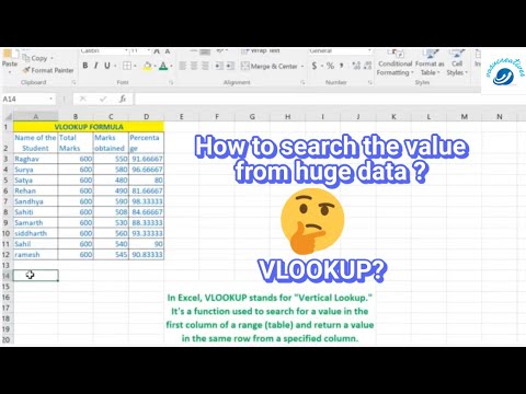 Excel VLOOK UP formula for beginners#excelvlookup#LookupFunction#excelfunctions #datamanipulation