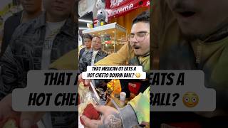 #ThatMexicanOT eats a hot Cheeto boudin ball? 😳 #hiphopartist #foodie #upcomingrapper #shorts