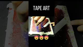 Acrylic abstract painting / satisfying Tape art  #tapeart #canvaspainting #ytshorts