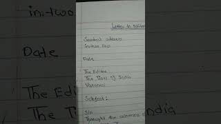 Dear sir Letter to editor Format for class 10 Board exams #dearsir #study #boardexam #shorts