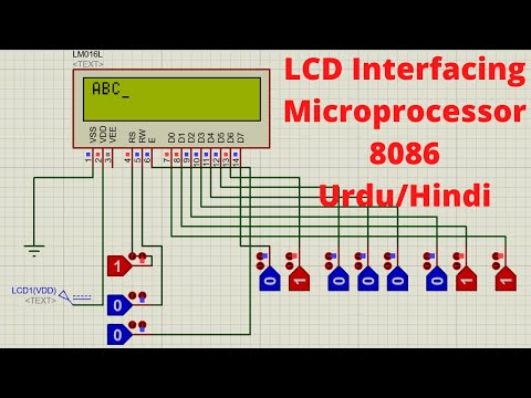 LCD Interfacing | LCD Interfacing with Microprocessor 8086 | 16 * 2 LM016L Proteus 8 | Urdu Hindi