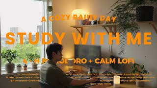 4-H STUDY WITH ME 🌧 / A Cozy Rainy Day / 50-10 Pomodoro / Calm Lo Fi