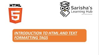 Introduction to HTML || Text Formatting tags