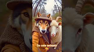 Selfie time animal's🥰 #cat#dogs#Aiclip#youtubeshorts