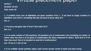 Virtusa Placement Papers