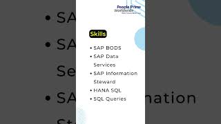 SAP Jobs: SAP BODS Consultant Wanted! | People Prime SAP Jobs
