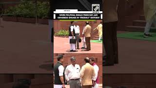 BJP’s Sudhanshu, Rudy, AAP’s Sanjay Singh, Congress’ Manish Tewari engage in chitchat at Parliament