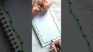 💚🖤 page border design 🖤💚 #shorts #art #frontpage #a4sheetdesign