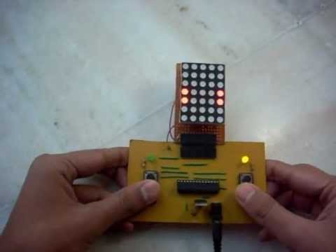5x7 AVR Pong Game #avr #game #diy
