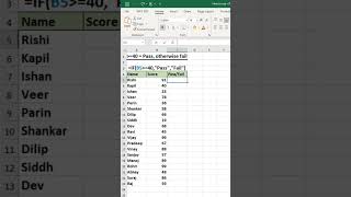 How to Use IF Formula in Excel for Pass/Fail Criteria💯#ExcelTutorial #IFFormula #PassFail #ExcelTips