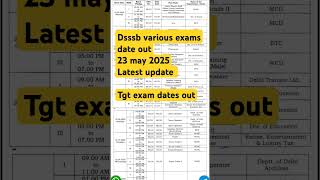 DSSSB exam date 2025  || DSSSB PGT TGT exam date 2025 || DSSSB Exam Update || DSSSB Exam date update