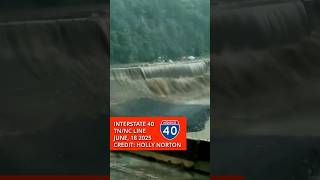INTERSTATE 40 FAILS AGAIN.... Flooding in the construction. #weather #smokies #rockslide #flood #fyp