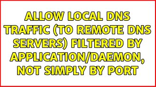Allow local DNS traffic (to remote DNS servers) filtered by application/daemon, not simply by port