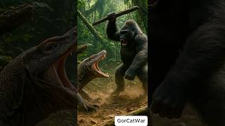 Gorilla Takes On a Giant Komodo Dragon!