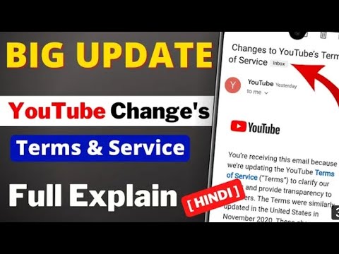 Changes to YouTube’s Terms of Service in Hindi | New Update in YouTube Today | 2021