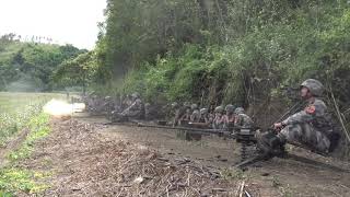 China army big machine gun 感受一下，重机枪扫射有多震撼~#震撼 #霸气