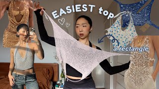 the easiest crochet / knit cowl neck top (it's just a rectangle)