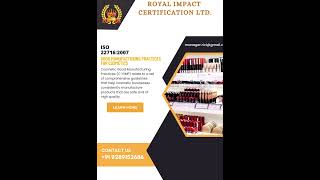 ISO 22716 Good Manufacturing Practices for Cosmetics #c-gmp #royalimpactcertificationltd 9289152686