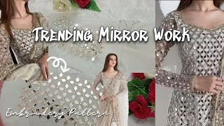 Most Trending🥀 Mirror Work Outfit 💫Designing 🩷 || diy mirror work embroidery @alishaembroiderydiy
