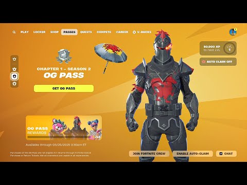 Fortnite OG Season 2 Battle Pass ALL Tiers & Free Rewards
